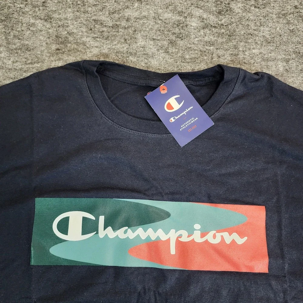 Champion‎ Mens T-Shirt Crew Neck Blue Short Sleeve GT23H - Picture 3 of 7